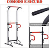 Barra-per-Trazioni-Power-Tower-Stazione-Fitness-Multifunzione-con-Altezza-Regolabile-171-219cm-Nero-Rosso-SF3A91-105SF3