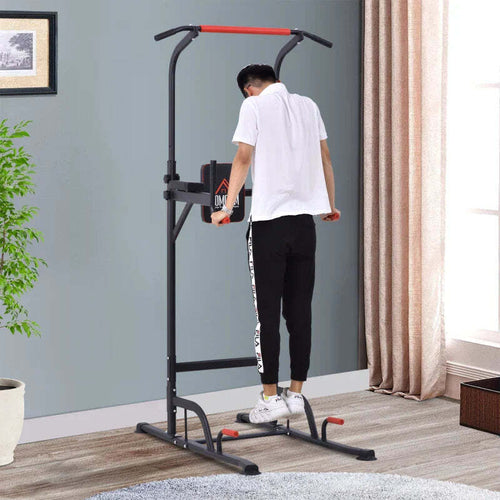 Barra-per-Trazioni-Power-Tower-Stazione-Fitness-Multifunzione-Regolabile-189-239cm-in-Acciaio-Nero-Rosso-BH6A91-106BH6