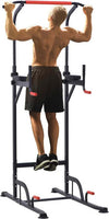 Barra-per-Trazioni-Power-Tower-Stazione-Fitness-Multifunzione-Regolabile-189-239cm-in-Acciaio-Nero-Rosso-BH6A91-106BH6