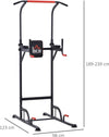 Barra-per-Trazioni-Power-Tower-Stazione-Fitness-Multifunzione-Regolabile-189-239cm-in-Acciaio-Nero-Rosso-BH6A91-106BH6