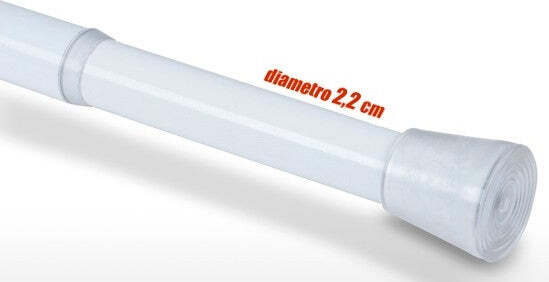 BARRA TELESCOPICA PER TENDA DA DOCCIA 110 CM FINO A 200 CM ALLUMINIO BIANCO Casa e cucina/Bagno/Accessori per il bagno/Tende da doccia binari e ganci/Bastoni e telai per tende Trade Shop italia - Napoli, Commerciovirtuoso.it