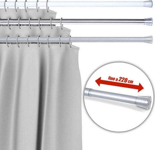 BARRA TELESCOPICA PER TENDA DA DOCCIA 125 CM FINO A 220 CM ALLUMINIO CROMATO Casa e cucina/Bagno/Accessori per il bagno/Tende da doccia binari e ganci/Bastoni e telai per tende Trade Shop italia - Napoli, Commerciovirtuoso.it