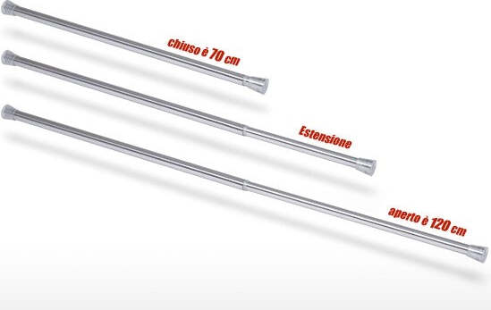 BARRA TELESCOPICA PER TENDA DA DOCCIA 70 CM FINO A 120 CM ALLUMINIO CROMATO Casa e cucina/Bagno/Accessori per il bagno/Tende da doccia binari e ganci/Bastoni e telai per tende Trade Shop italia - Napoli, Commerciovirtuoso.it