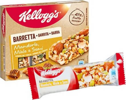 Barretta Kellog's mandorle e miele 32 gr confezione da 16 pz barrette dietetiche Non solo caffè online - Albano Laziale, Commerciovirtuoso.it