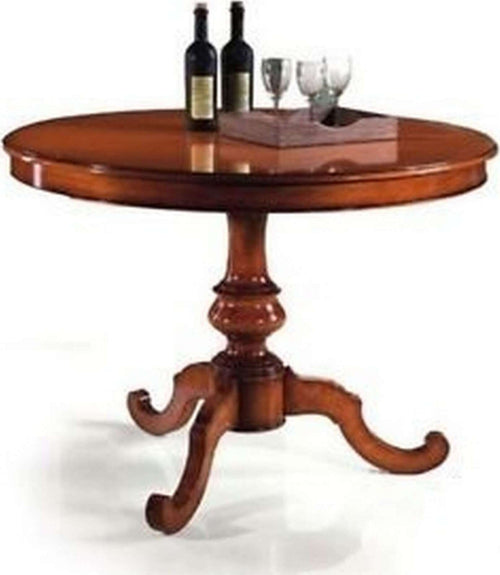BARRY---tavolo-da-pranzo-allungabile-in-legno-massello-tondo-100/140-Tinta-noce-Milani-Home