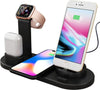 Base di Ricarica Wireless Smartphone Smartwatch Cuffie Multifunzione NERA