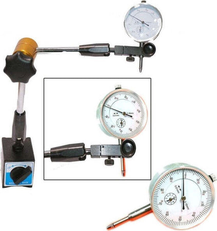Base-Magnetica-Snodabile-+-Comparatore-Centesimale-Tornio-Base-Snodabile