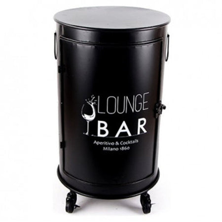 Tavolino con ruote "Lounge Bar" in metallo laccato carrello apribile h 70 cm