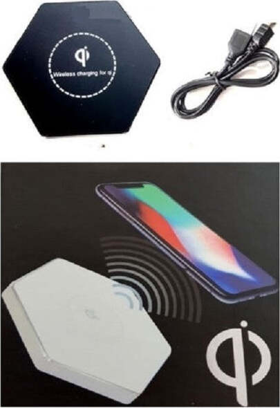 Base-Ricarica-Wireless-Esagonale-Qi-Universale-Caricabatterie-Piattaforma-Ricarica