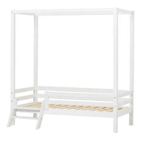 Letto a baldacchino con scaletta Hoppekids ECO Dream 70x160 cm - Bianco
