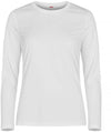 Basic Active-T Bianco T-Shirt Manica Lunga Donna Tessuto Tecnico Sportivo Asciugatura Rapida