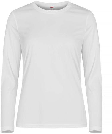 Basic Active-T Bianco T-Shirt Manica Lunga Donna Tessuto Tecnico Sportivo Asciugatura Rapida