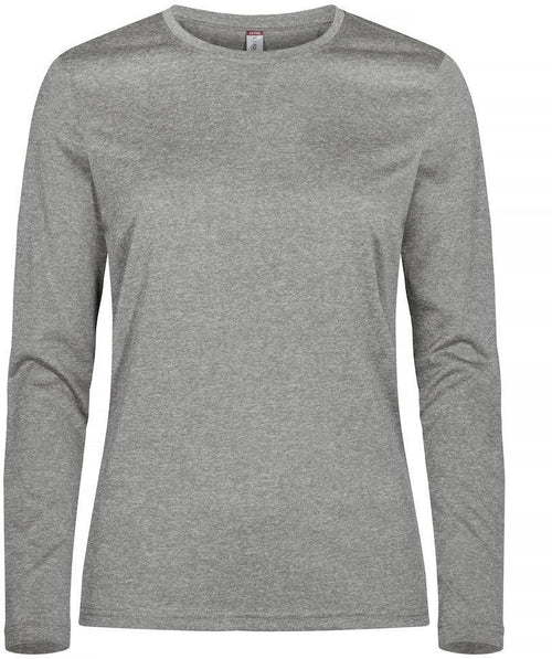 Basic Active-T Grigio Melange T-Shirt Manica Lunga Donna Tessuto Tecnico Sportivo Asciugatura Rapida
