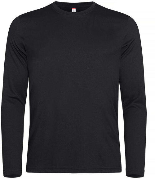 Basic Active-T Nero T-Shirt Manica Lunga Tessuto Tecnico Sportivo Asciugatura Rapida