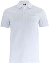 Basic Polo Bianco Polo Manica Corta con Taschino