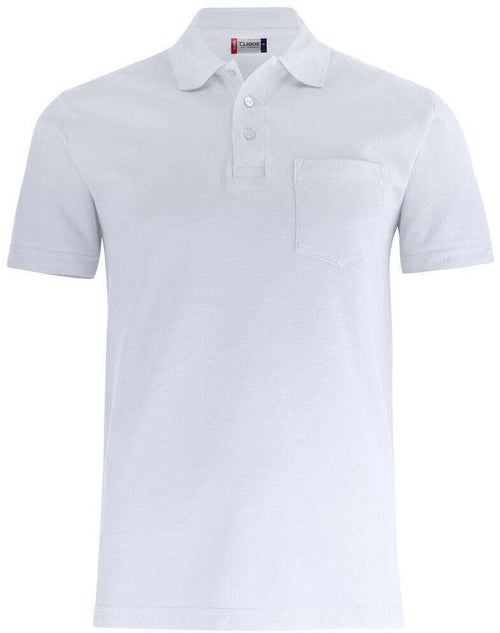 Basic Polo Bianco Polo Manica Corta con Taschino
