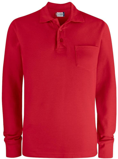 Basic Polo Bianco Polo Manica Lunga con Taschino Taglie Forti