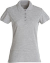 Basic Polo Grigio Melange Polo Manica Corta Donna