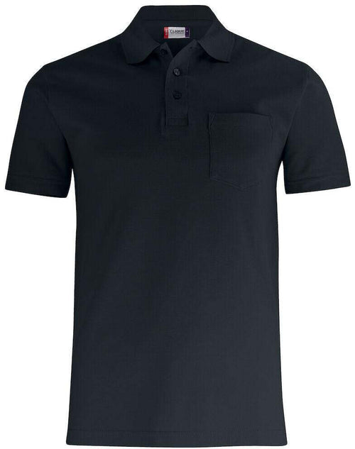 Basic Polo Nero Polo Manica Corta con Taschino