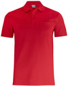 Basic Polo Rosso Polo Manica Corta con Taschino