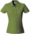 Basic Polo Verde Militare Polo Manica Corta Donna