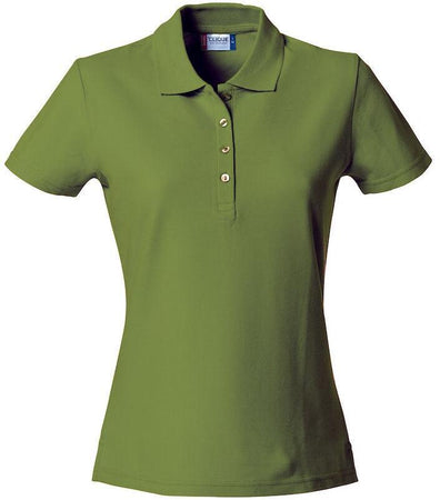 Basic Polo Verde Militare Polo Manica Corta Donna