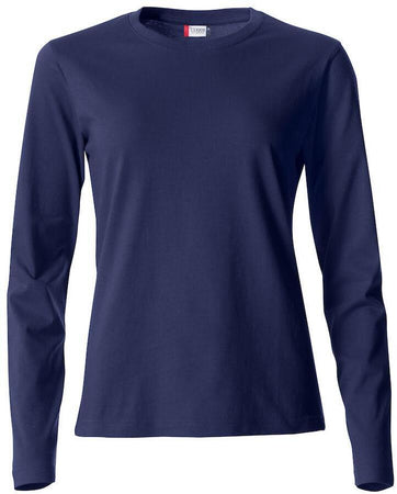 Basic T-Shirt Blu Donna Maglietta Manica Lunga Cotone