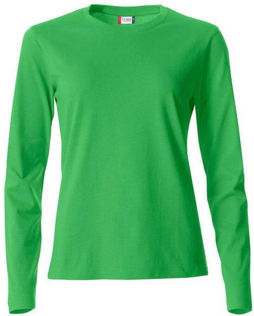 Basic T-Shirt Verde Acido Donna Maglietta Manica Lunga Cotone