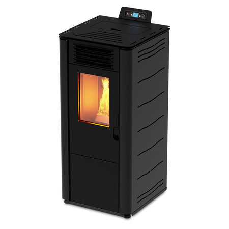 Stufa a pellet 8 kw ventilata "Basic" per ambienti moderni h 86 cm