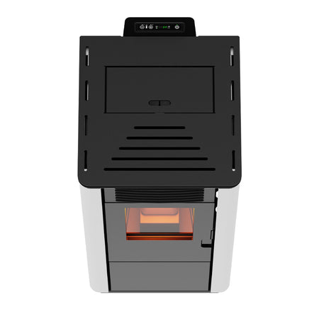 Stufa a pellet 12 kw ventilata "Basic" per ambienti moderni h 95 cm