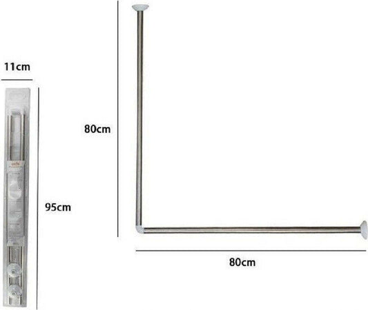 Bastone Asta Per Tenda Doccia Barra A L 2 Lati Angolare Alluminio 80x80cm 69372 Casa, arredamento e bricolage > Accessori Bagno > Tende Doccia Trade Shop italia - Napoli, Commerciovirtuoso.it
