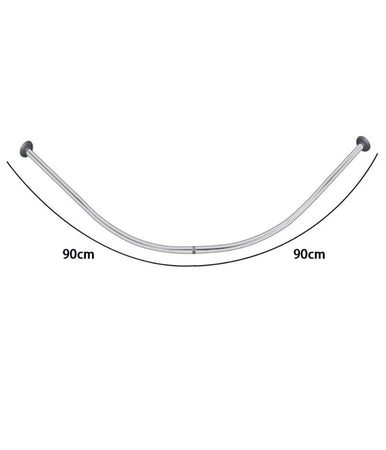 Bastone Asta Per Tenda Doccia Barra Curva Angolare Cromata 90 X 90cm Bagno 59802