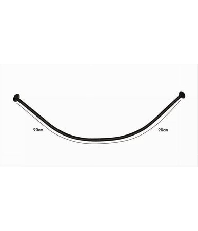Bastone Asta Per Tenda Doccia Barra Curva Angolare Nera 90x90cm Universale 87236