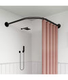Bastone Asta Per Tenda Doccia Barra Curva Angolare Nera 90x90cm Universale 87236