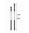 Bastone Asta Per Tenda Doccia Barra Telescopico 140 A 260cm Alluminio Nero 87233