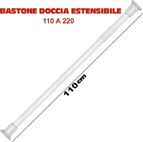 BASTONE ASTA TELESCOPICA PER DOCCIA TENDA ARMADIO ESTENSIBILE DA 110 A 200 CM Casa e cucina/Bagno/Accessori per il bagno/Tende da doccia binari e ganci/Bastoni e telai per tende Trade Shop italia - Napoli, Commerciovirtuoso.it