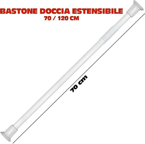 BASTONE ASTA TELESCOPICA PER DOCCIA TENDA ARMADIO ESTENSIBILE DA 70 A 120 CM Casa e cucina/Bagno/Accessori per il bagno/Tende da doccia binari e ganci/Bastoni e telai per tende Trade Shop italia - Napoli, Commerciovirtuoso.it