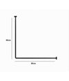 Bastone Asta Tenda Doccia Barra A L 2 Lati Angolare Nera 80x80cm Universale 87235