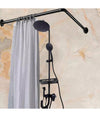 Bastone Asta Tenda Doccia Barra A L 2 Lati Angolare Nera 80x80cm Universale 87235