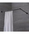 Bastone Asta Tenda Doccia Barra A L 2 Lati Angolare Nera 80x80cm Universale 87235