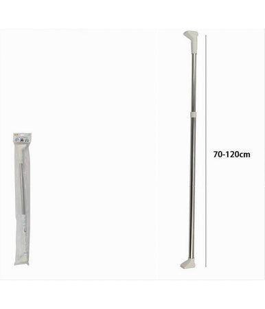 Bastone Asta Tenda Doccia Barra Telescopico 70-120cm Alluminio Piedini Bianchi 59796