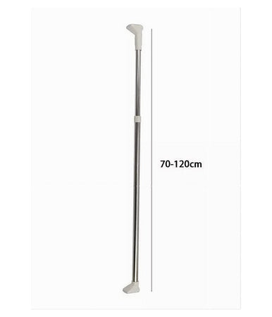 Bastone Asta Tenda Doccia Barra Telescopico 70-120cm Alluminio Piedini Bianchi 59796