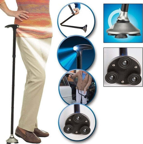 Bastone Da Passeggio Magic Cane Pieghevole Torcia Led Con Allarme Sos 96cm Salute e cura della persona/Ausili per la mobilità e vita quotidiana/Bastoni da passeggio stampelle e accessori/Bastoni da passeggio pieghevoli Trade Shop italia - Napoli, Commerciovirtuoso.it