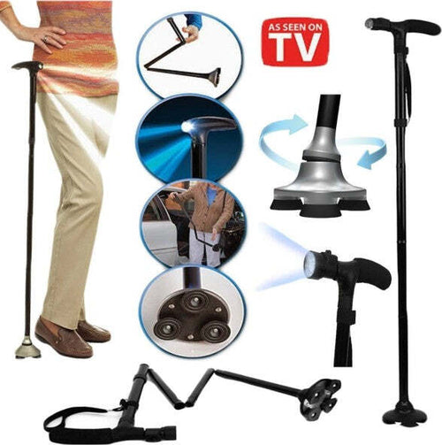 Bastone Magic Cane Da Passeggio Pieghevole Per Anziani + Torcia Led Visto In Tv Salute e cura della persona/Ausili per la mobilità e vita quotidiana/Bastoni da passeggio stampelle e accessori/Bastoni da passeggio pieghevoli Trade Shop italia - Napoli, Commerciovirtuoso.it