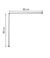 Bastone Per Tenda Doccia Universale Angolare A L Con Aste 90x90 Cm Argento 79520