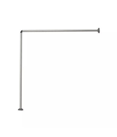 Bastone Per Tenda Doccia Universale Angolare A L Con Aste 90x90 Cm Argento 79520