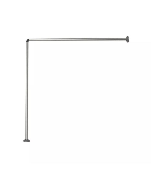 Bastone Per Tenda Doccia Universale Angolare A L Con Aste 90x90 Cm Argento 79520