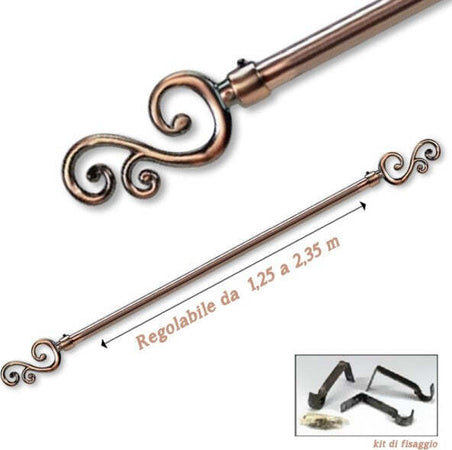 Bastone Per Tende In Metallo Puntale A Pianta Asta Regolabile Colore Rame Casa e cucina/Bagno/Accessori per il bagno/Tende da doccia binari e ganci/Bastoni e telai per tende Trade Shop italia - Napoli, Commerciovirtuoso.it