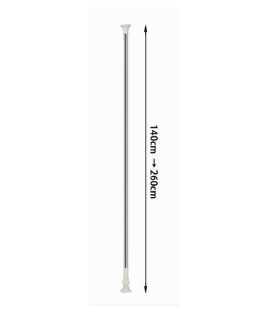 Bastone Silver Estensibile Asta Appendiabiti Tende Regolabile Da 140-260cm 59410