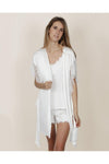 Admas Vestaglia Kimono da Sposa in Raso e Pizzo 57302 S32 - Passarelli Biancheria